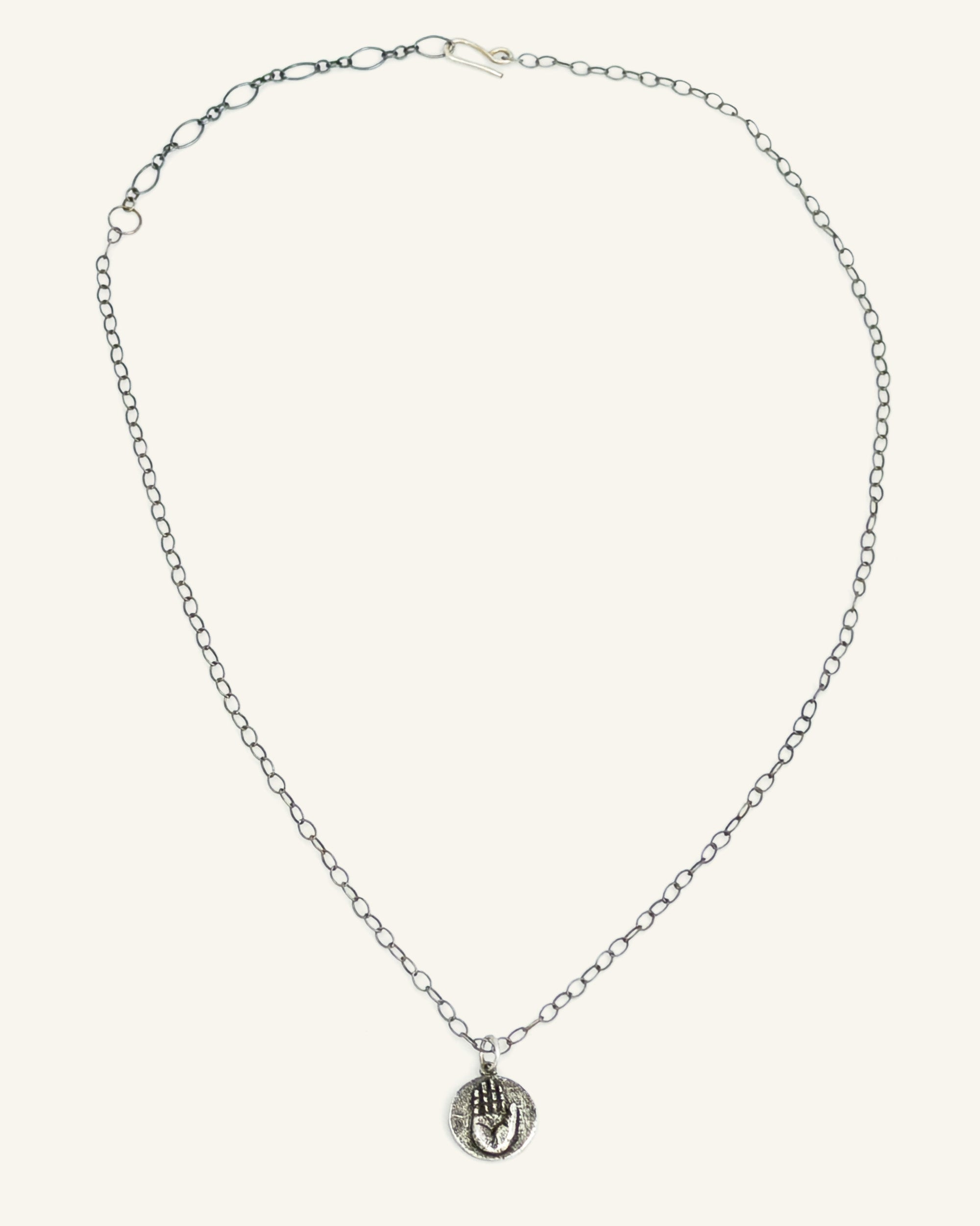 Hand Necklace - Silver