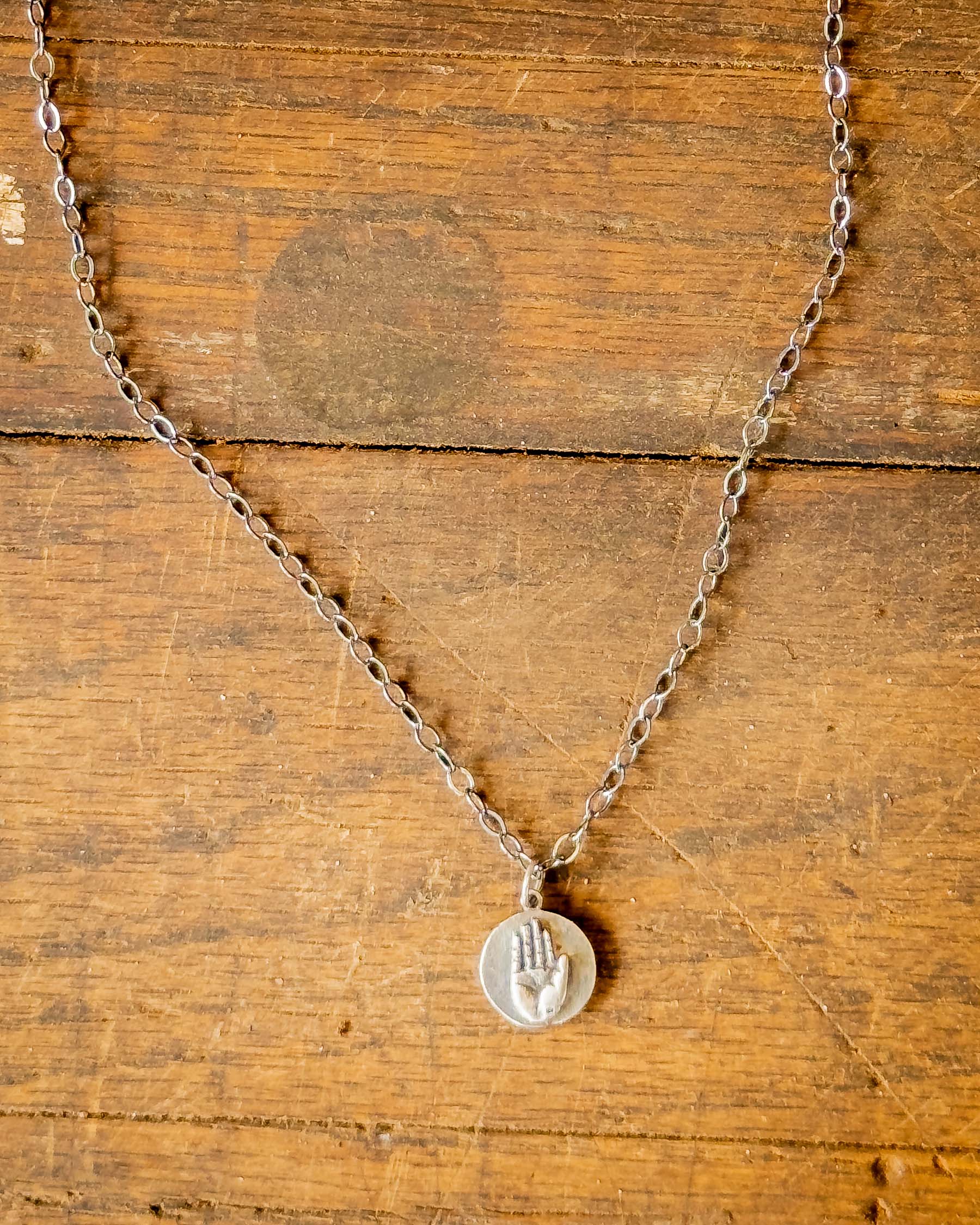 Hand Necklace - Silver