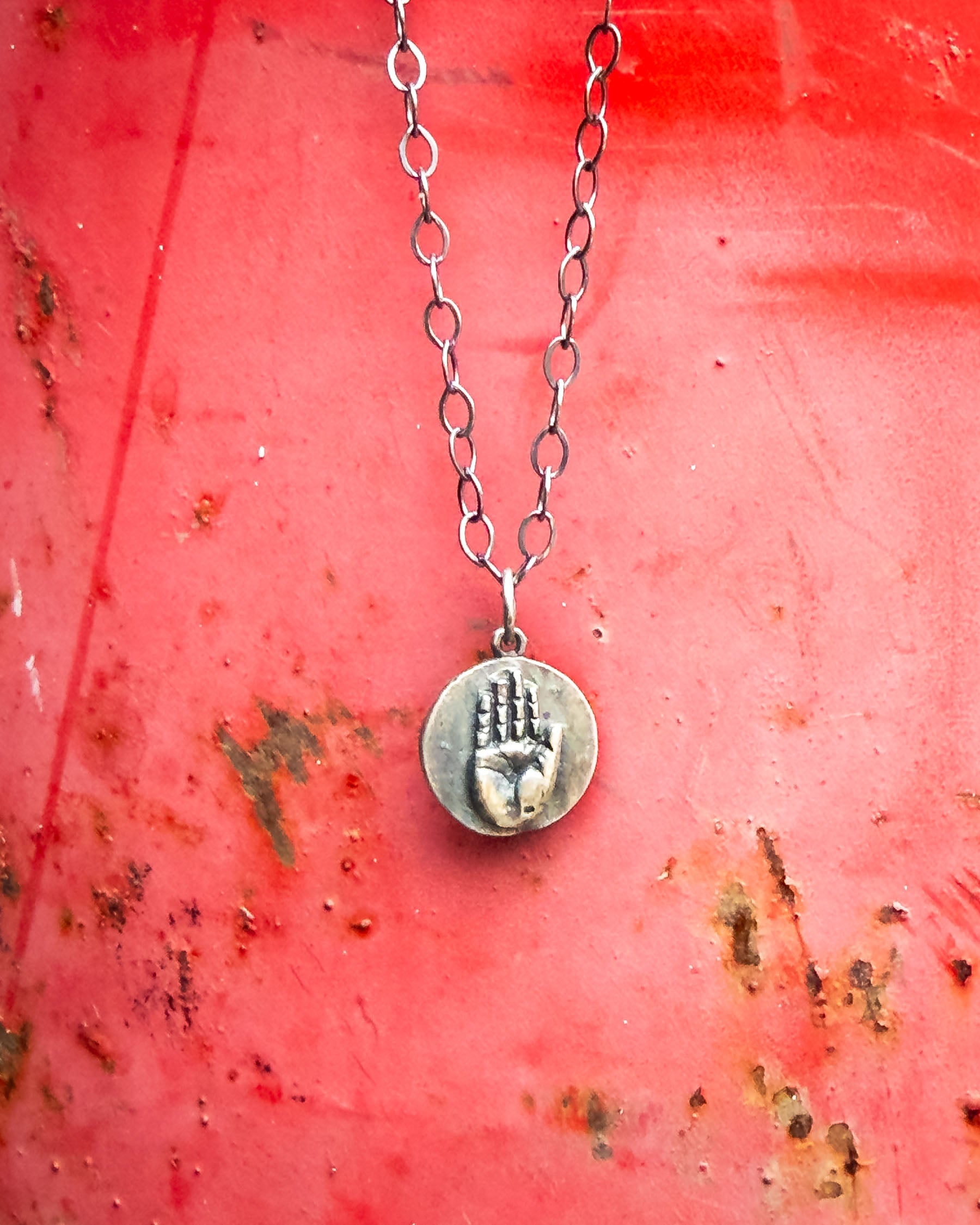 Hand Necklace - Silver