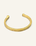 Strata Bracelet solid textured brass with deep horizontal striations and half-loop terminals
